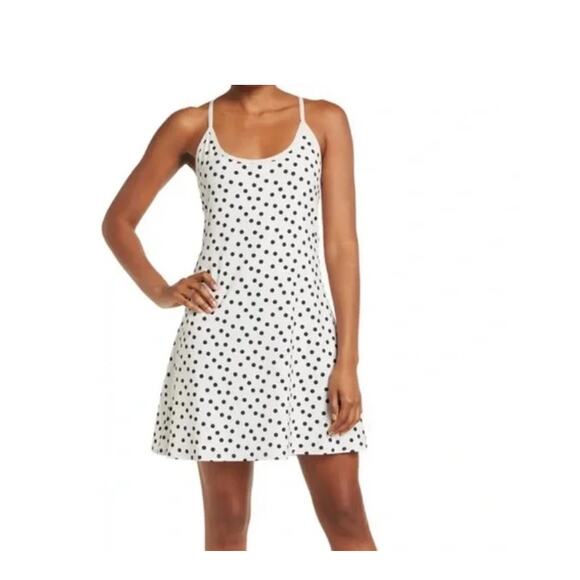 MAX STUDIO PERFORMANCE Active White Black Polka Dot Tank Dress Size XS - Picture 3 of 7